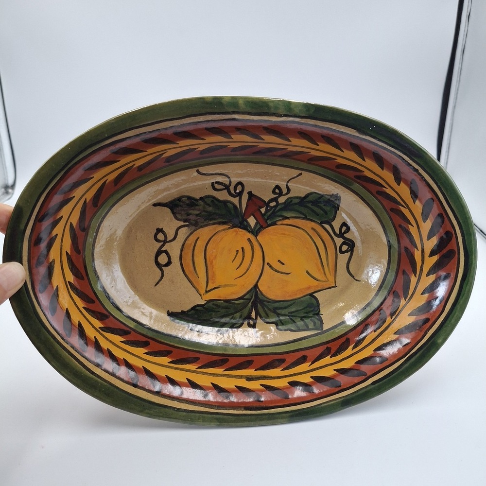 Alba Mexico Talavera Pottery Oval Serving Platter Bowl Traditions Hand Painted